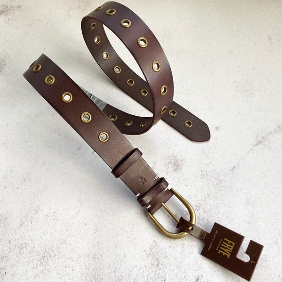 NEW Frye Grommet Leather Belt main image 5